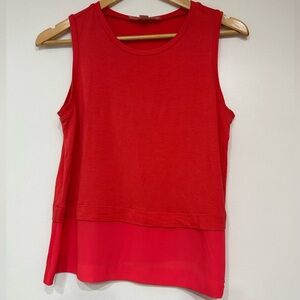 Michael Kors Coral sleeveless tiered blouse. It is a layered top